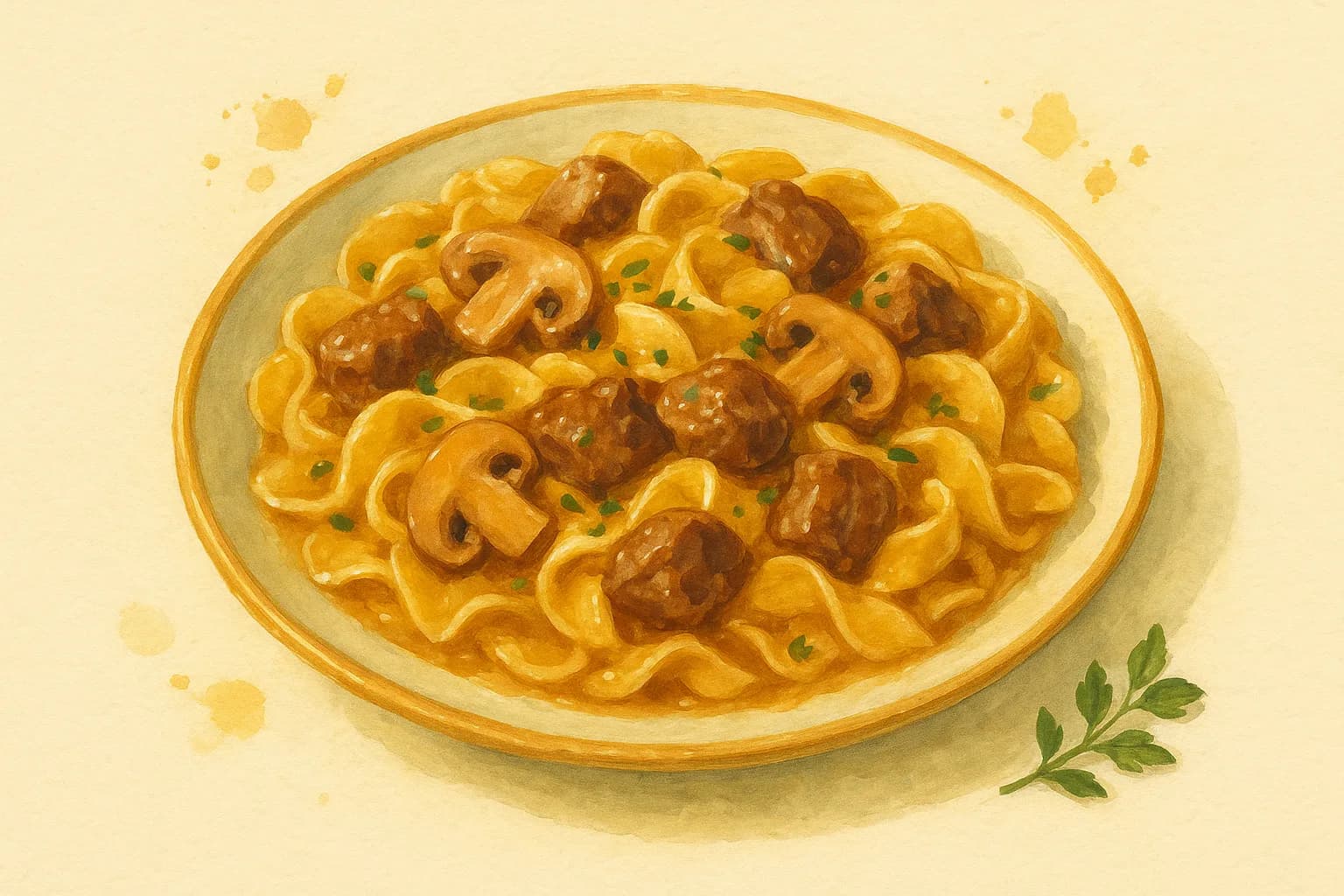 Beef Stroganoff — illustration