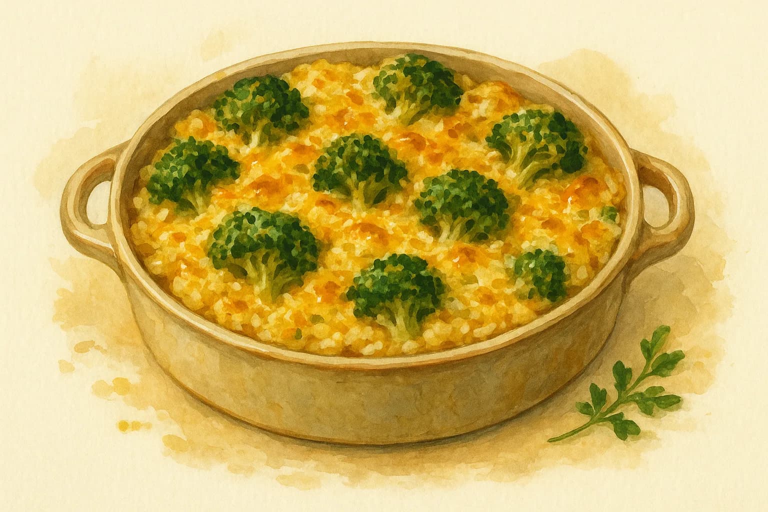 Cheesy Broccoli & Rice Casserole — illustration