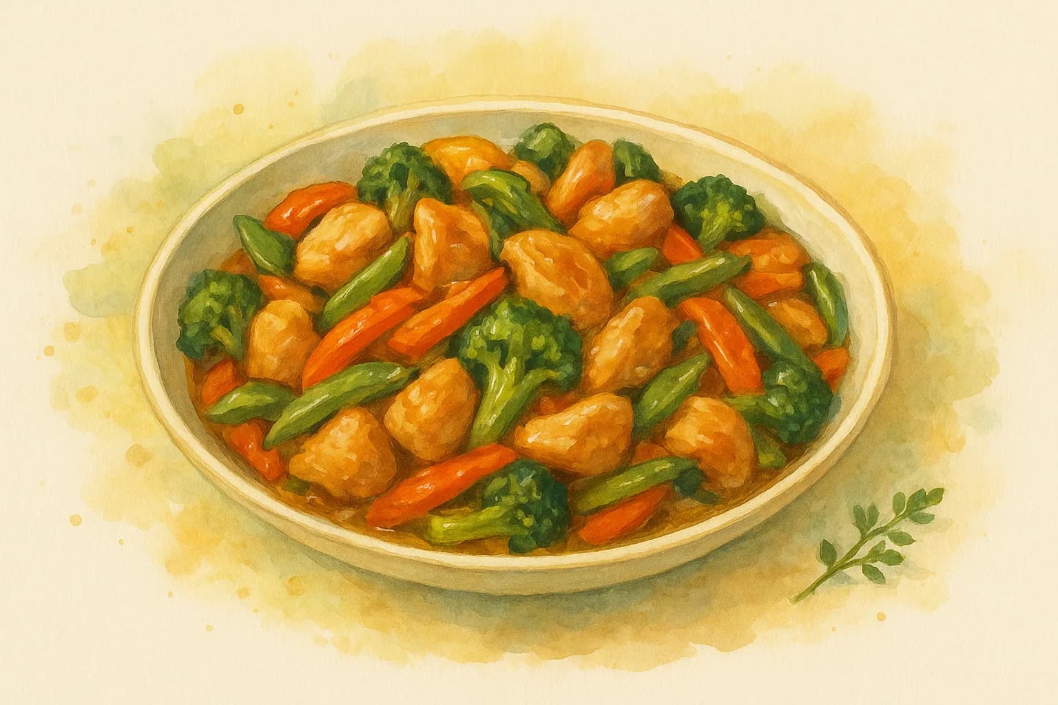 Chicken and Vegetable Stir Fry — illustration