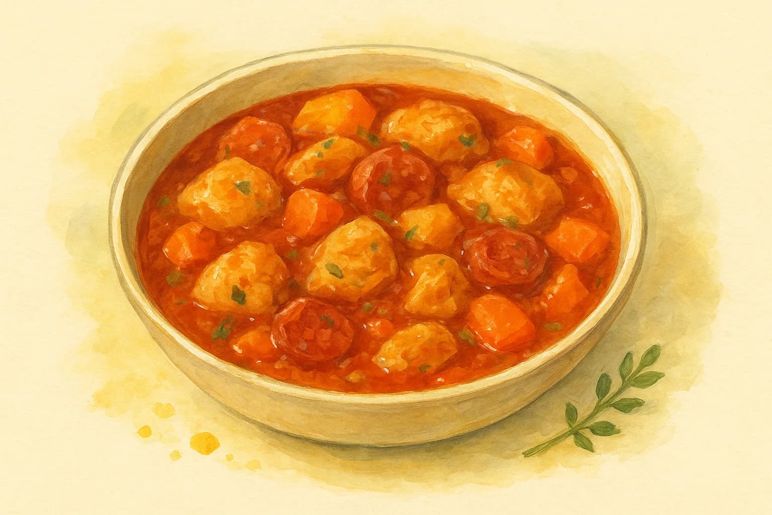 Chicken & Chorizo Stew — illustration
