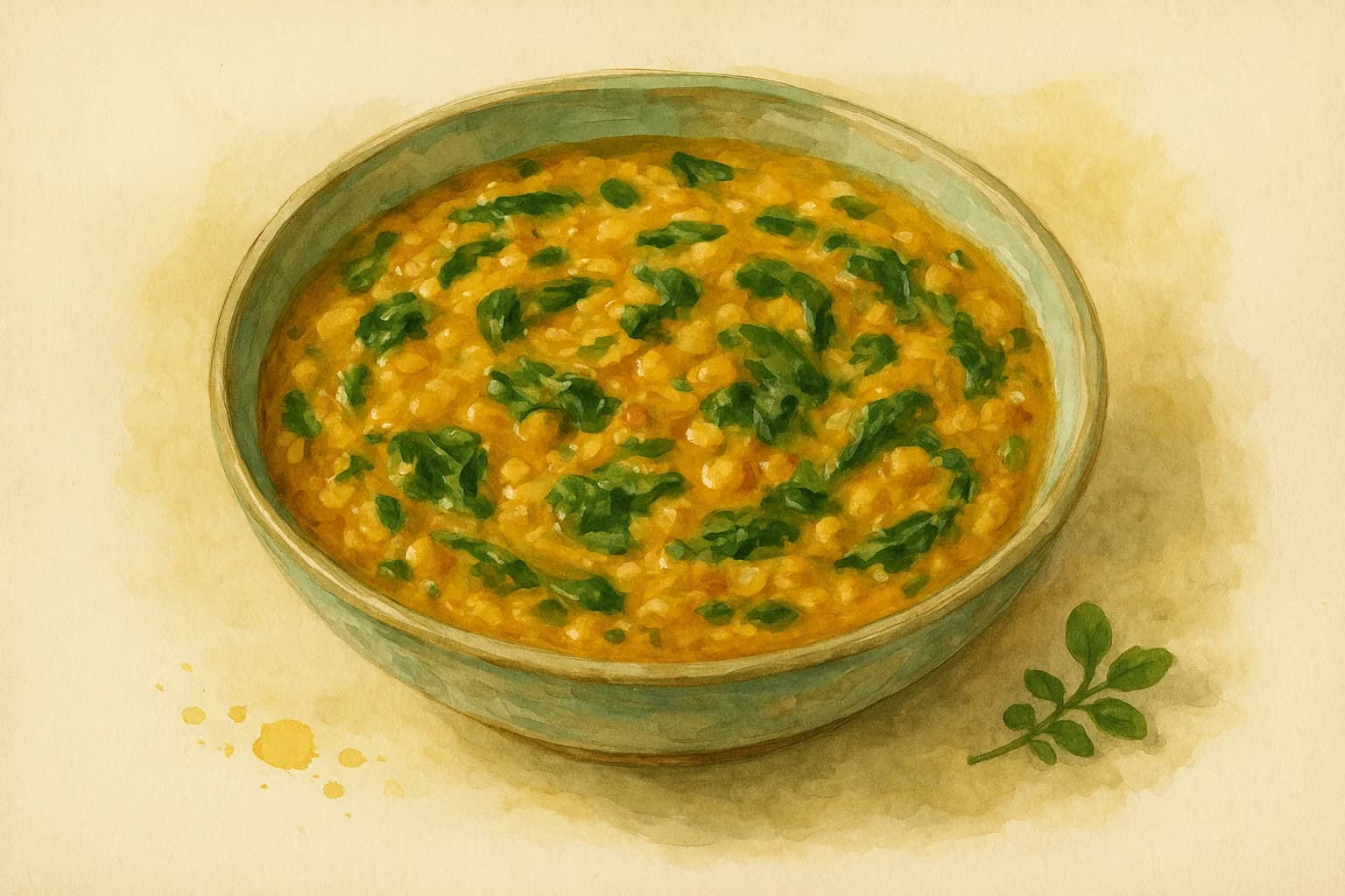 Lentil and Spinach Dhal — illustration