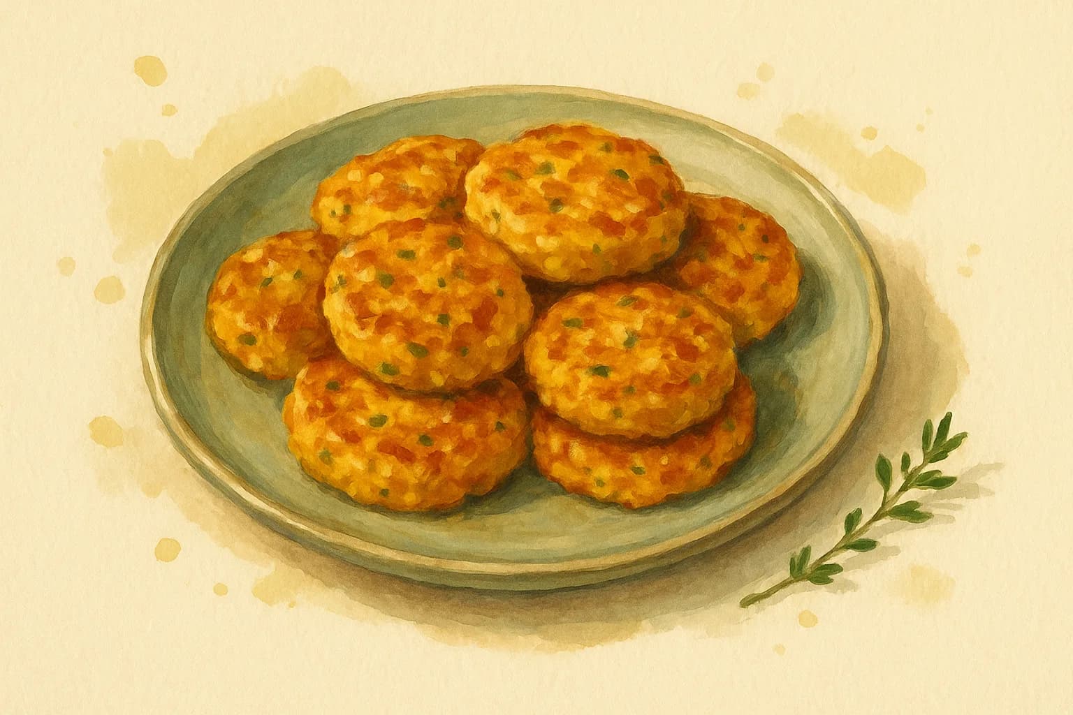 Mini Sweetcorn Cakes — illustration