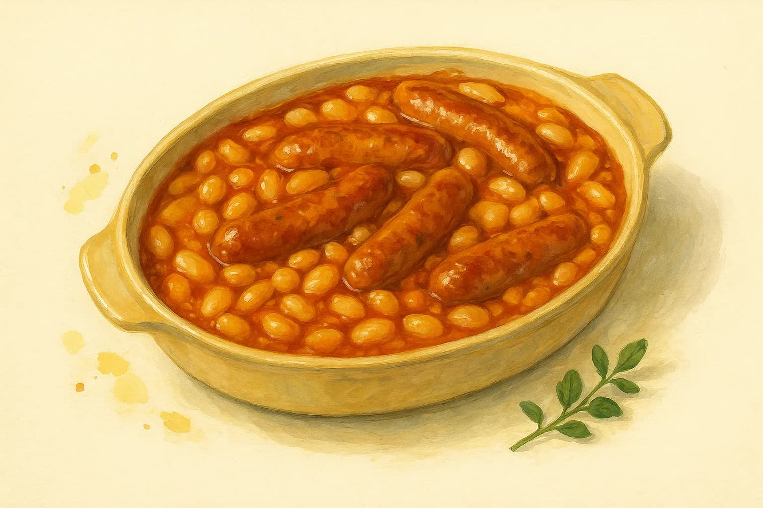 Sausage and Bean Casserole — illustration