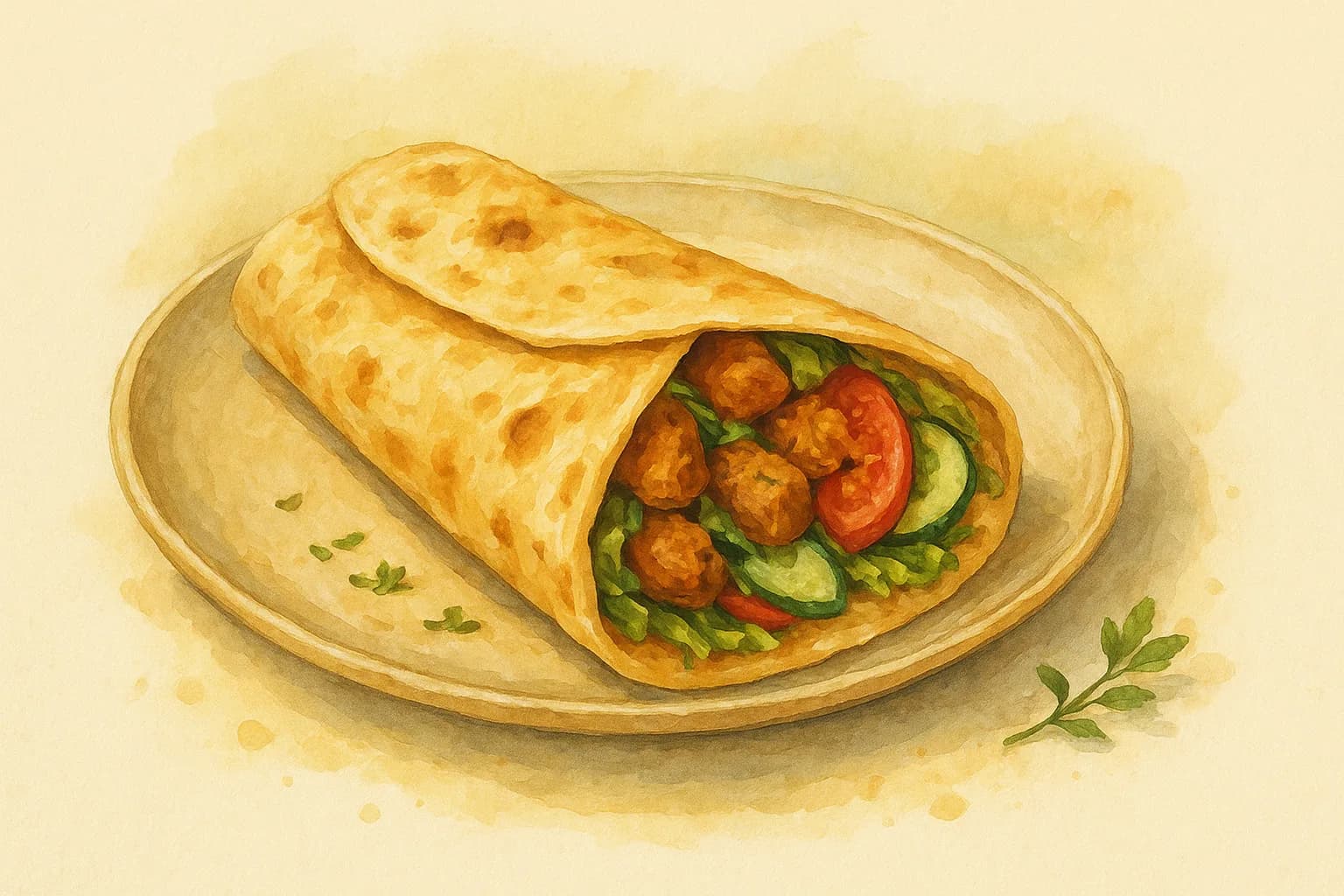 Vegan Kebab Wraps — illustration