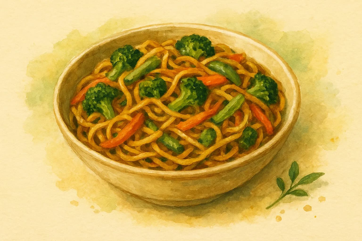 Vegetable Stir Fry with Noodles — illustration