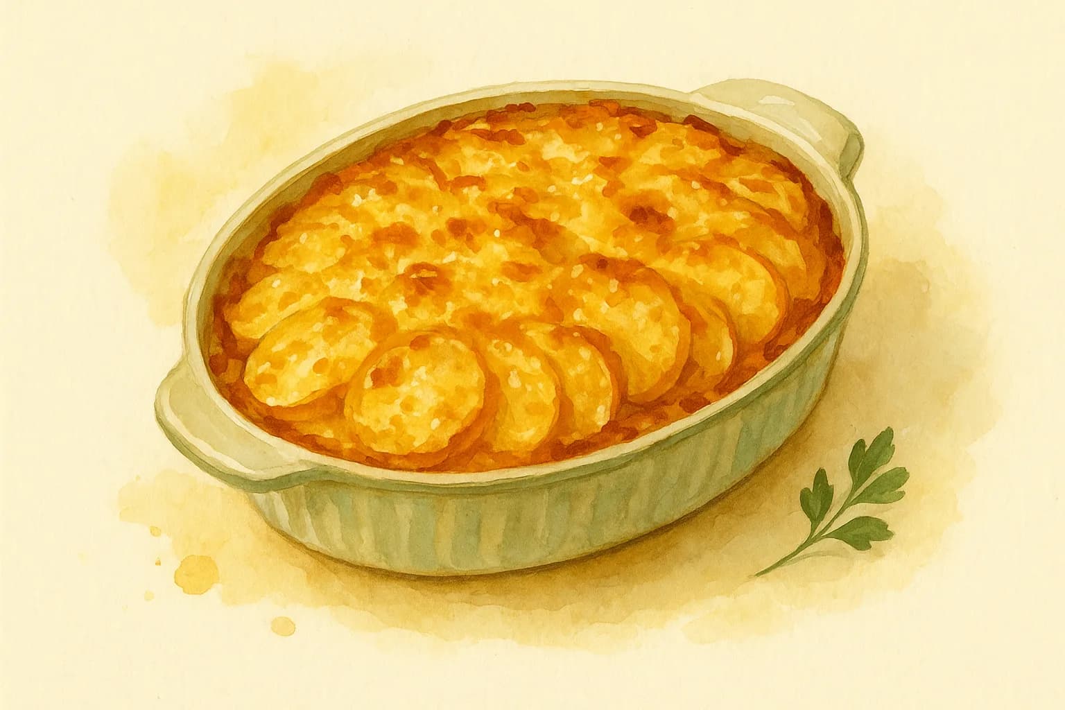 Cheesy Potato Bake — illustration