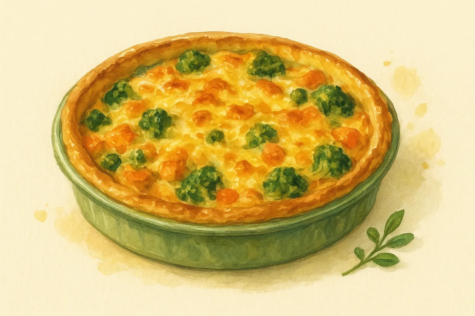 Cheesy Vegetable Pie — illustration