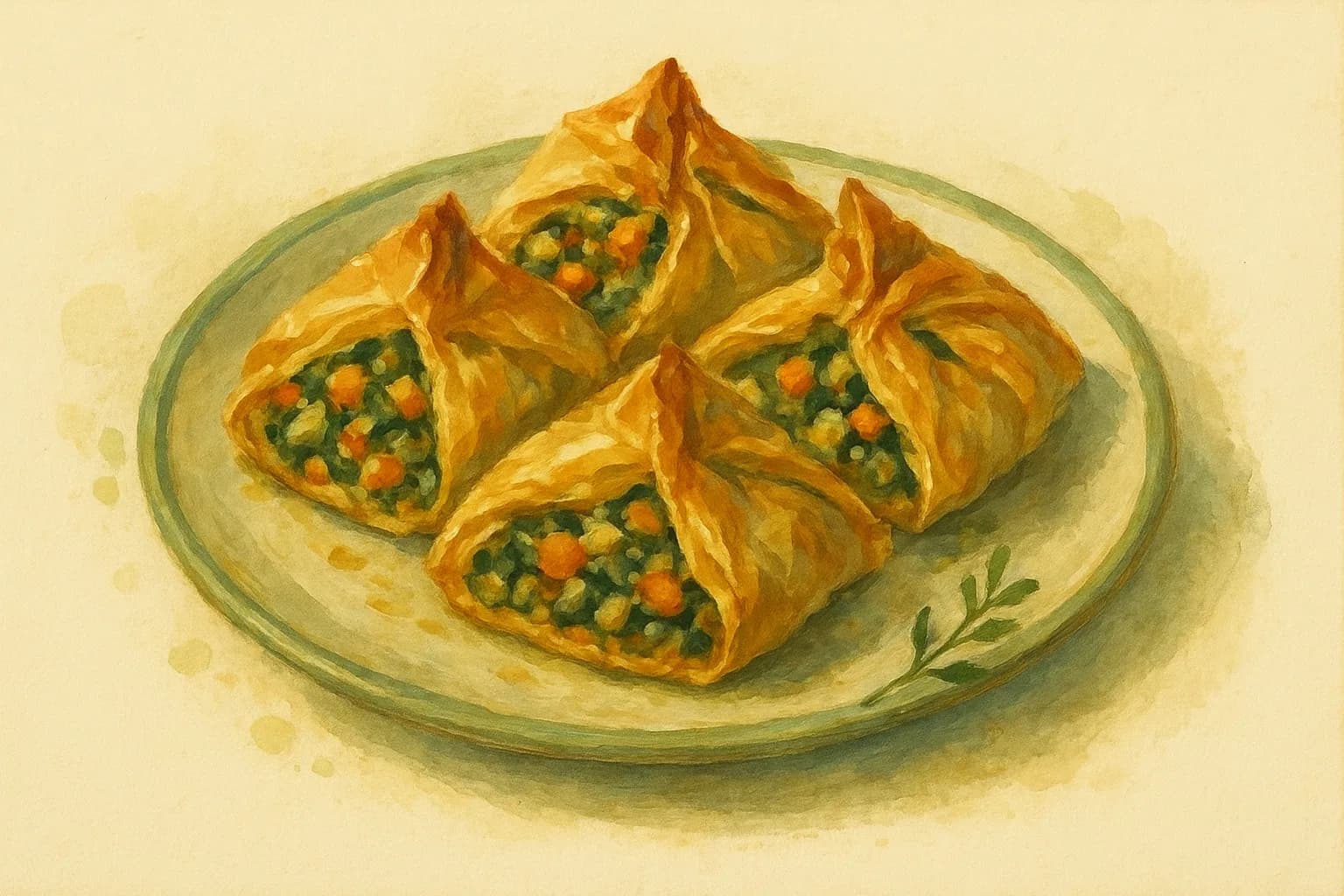 Filo Pastry Veggie Parcels — illustration