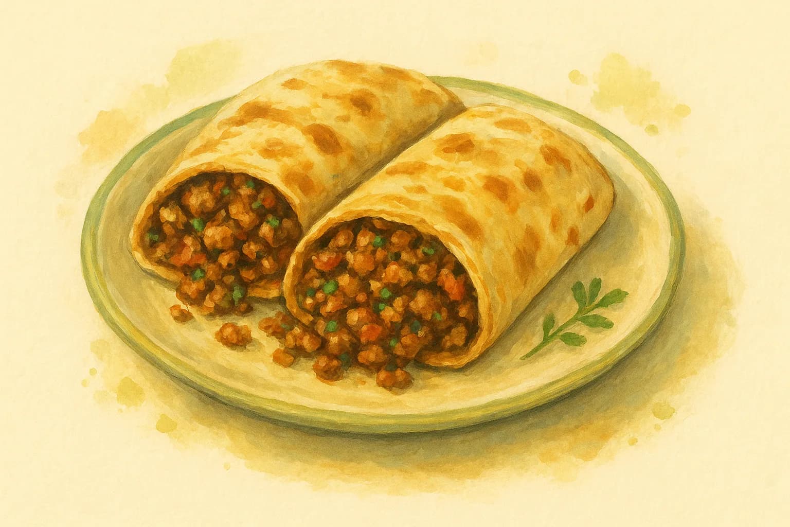 Minced Beef Keema Wraps — illustration