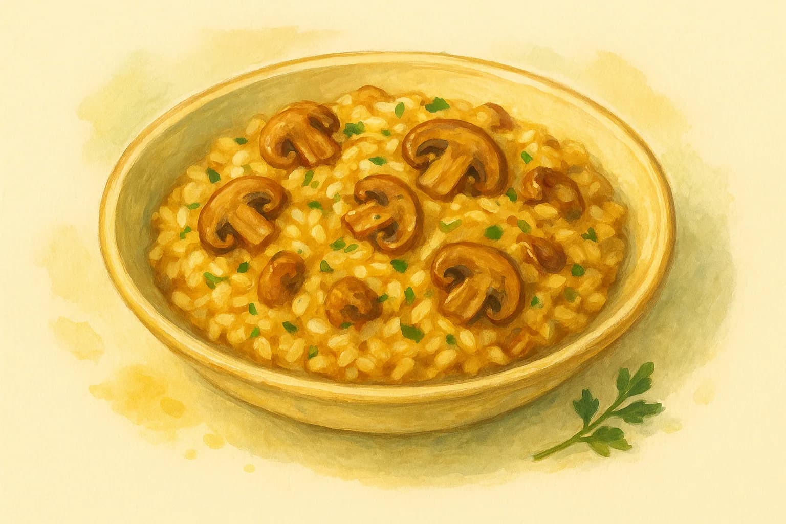 Mushroom Risotto — illustration