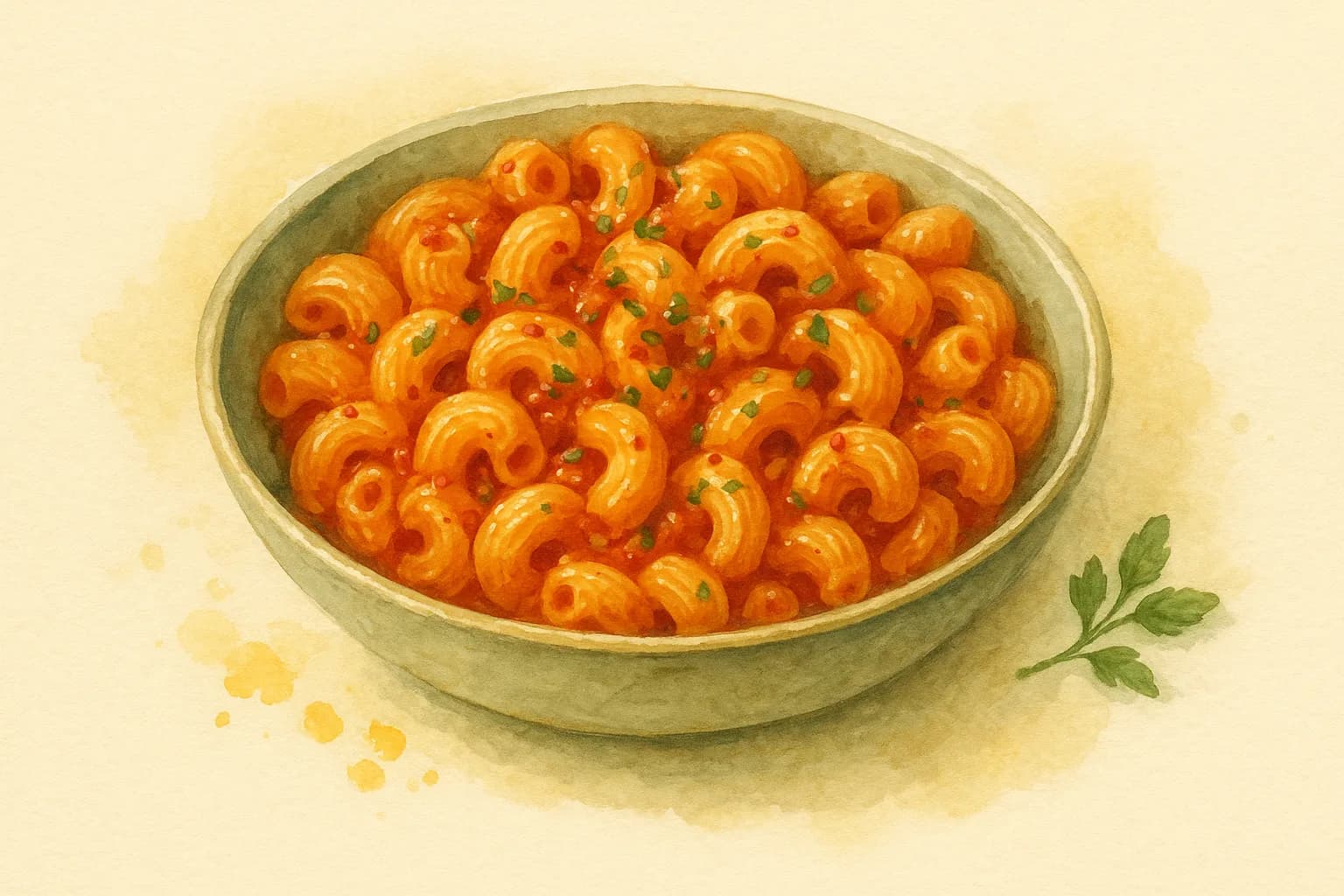 Spiced Italian Tomato Macaroni — illustration