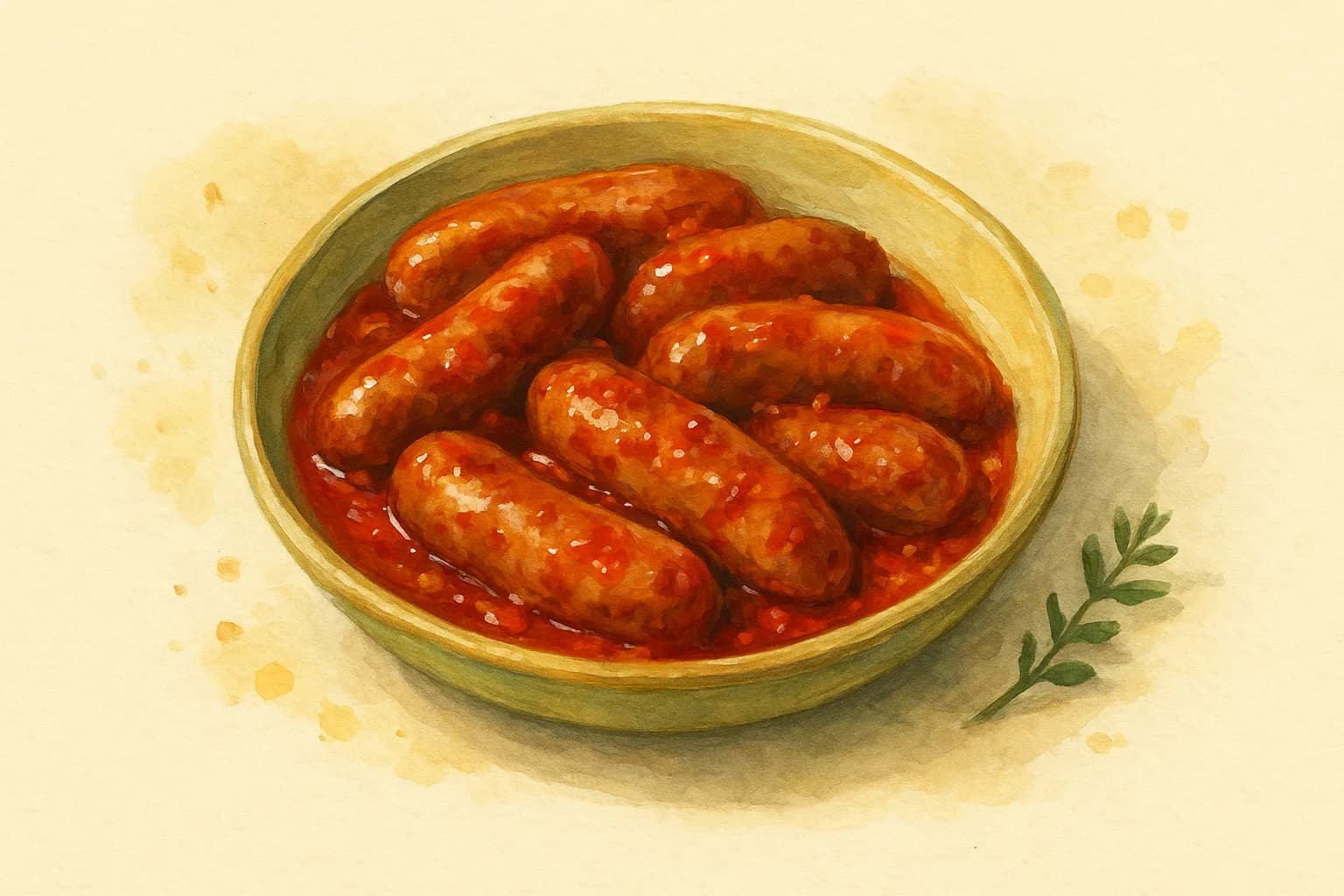 Sweet Chilli Sausages — illustration