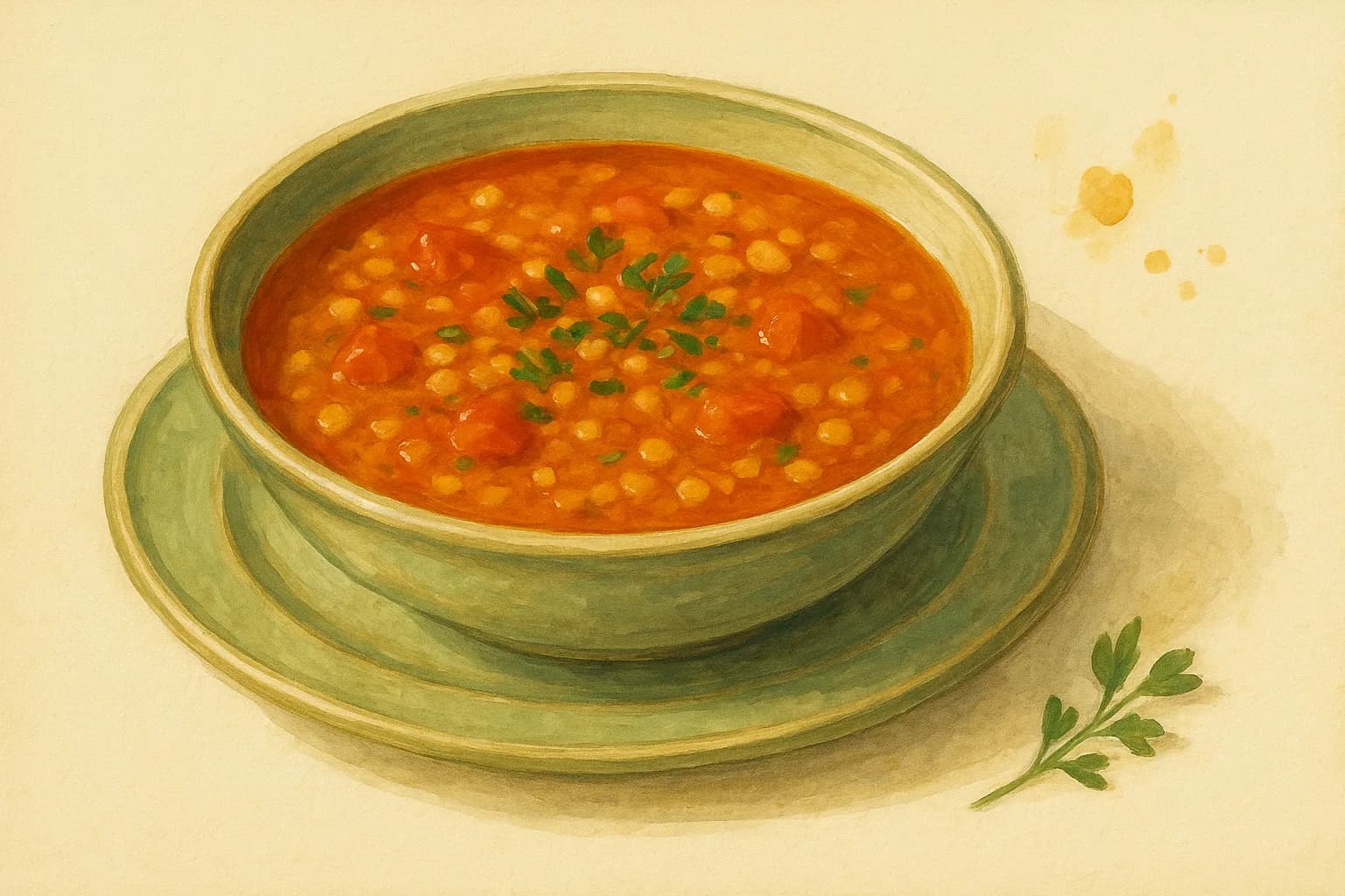 Tomato and Lentil Soup — illustration
