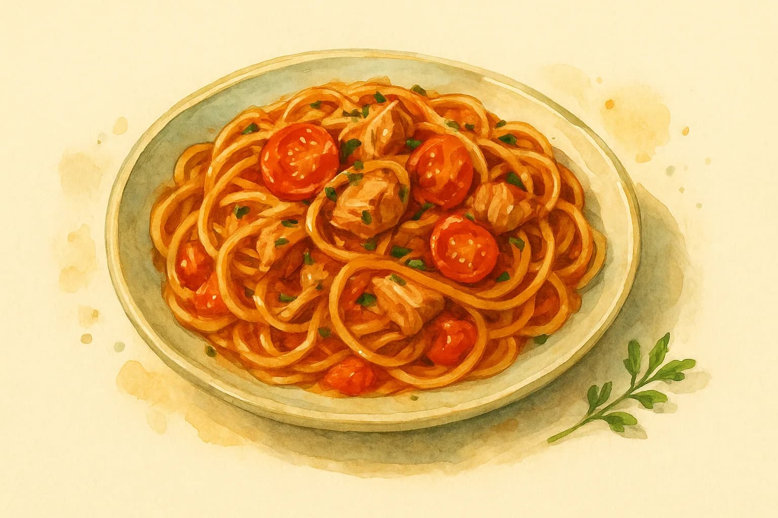 Tuna and Tomato Pasta — illustration