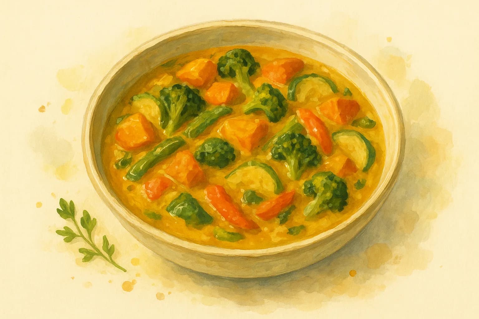 Vegetable Coconut Curry — illustration